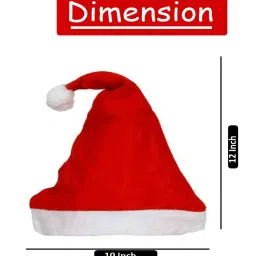 ecraftindia Red & White Christmas (Pack of 3) Santa Cap image 2