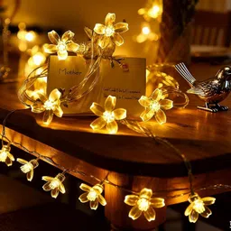 glowserie 14 LEDs 3 m Yellow Steady Flower Rice Lights image 5
