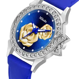 Mikado Women Multicoloured Brass Embellished Dial & Blue Leather Straps Analogue Watch DD 4111 image 2
