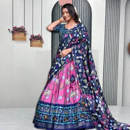 hem selles Printed Semi Stitched Lehenga Choli image 4