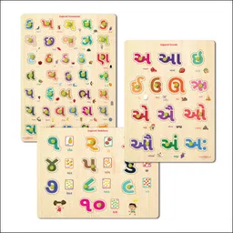 khilonewale Wooden Gujarati Knob Puzzle with Consonants, Vowels & Numbers for Kids-picture-29