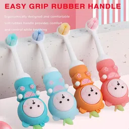 zeefiber Baby Toothbrush (0-5 Years) | Soft Bristles | Easy Grip | Non-Toxic | Multicolor Ultra Soft Toothbrush image 3