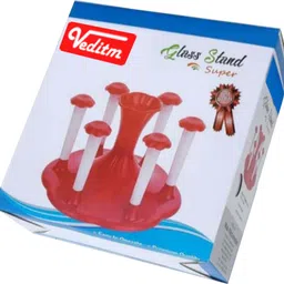 veditm Glass and Spoon Organiser for Glasses and Cutlery Glass Stand Holder Made Virgin Plastic RED Color Plastic Glass Holder-picture-13