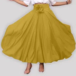 riddhifashion Women Solid Flared Maroon Skirt-picture-19