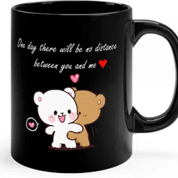 bubu dudu one day there will be no distance Black Gift For Couples Ceramic Coffee Mug-image-2