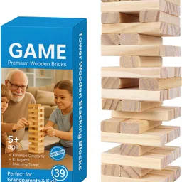 jingaplayme Wooden Tumbling Tower Toy | Stacking Blocks Puzzle Game for Kids & Adults-7-picture-28
