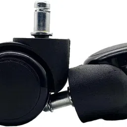 hepiack Nylon Chair Castor Wheels Heavy Duty Black Wheels, Load Capacity- 250 kg (4 ) Swivel Furniture Caster image 4