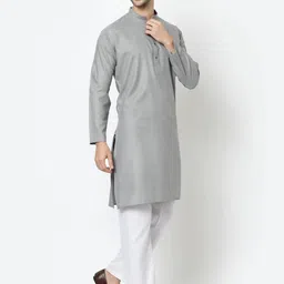 Men Cotton Blend Kurta Pyjama Set-image-8
