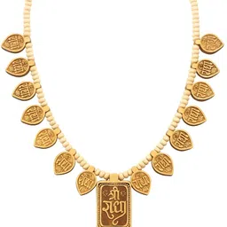 riyo Tulsi Wood Mala | Wooden Beaded Necklace with Radha Name for Men & Women Wood Necklace-picture-18