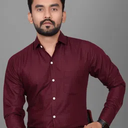 voroxy Men Regular Fit Solid Spread Collar Casual Shirt-picture-11