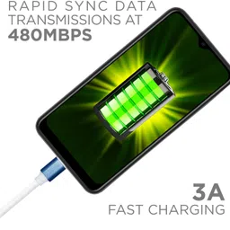 shopbucket Micro USB Cable 2 A 1 m Data Cable | Fast Charge & Transfer | Micro USB | Tangle Free | Durable QC 3.0, 1 Meter (Blue) Compatible with OPPO A1K, OPPO A71, OPPO A12e, OPPO Joy, OPPO A37, OPPO F11 Pro, OPPO A12, OPPO A5, OPPO A57. image 4