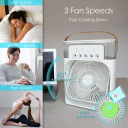 snowbudy Tower Mist Spray Fan oft Light & Stay Cool All-Day with this 3-Speed Cooling Tower Mist Spray Fan oft Light & Stay Cool All-Day with this 3-Speed Cooling Laptop Accessory, USB Cable, USB Air Cooler, USB Air Freshener, USB Fan image 2