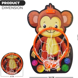 nhr Monkey Small Basket Ball Kit Set with Ring & Ball, Playing Indoor Outdoor Game, image 3