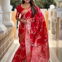 adeshethnicwear Self Design Banarasi Art Silk Saree image 5