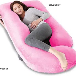 amcaton ultra soft j shaped pillow Polyester Fibre, Microfibre Solid Pregnancy Pillow Pack of 1-picture-14