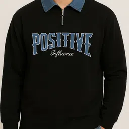 jump cuts Men Printed Polo Neck Cotton Blend Black T-Shirt-picture-30