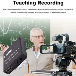 RuhZa HDMI Video Capture with MIC R/L Loop Out USB 2.0 Video Capture Card Phone Game Recording Box Compatible with Live Stream Mic Input HDMI Connector image 4