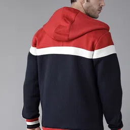 roadster Men Full Sleeve Color Block Hooded Sweatshirt image 5