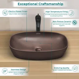 plantex Ceramic Basin for Bathroom/Table Top Ceramic Basin/Washbasin Sink for Bathroom Counter Top image 2