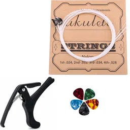 amg music Combo of Ukulele String with Guitar Capo and Picks for Acoustic Electric Guitars Concert Ukelele Strings-picture-17