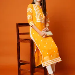 anushansa Women Embroidered, Self Design Viscose Rayon Straight Kurta-picture-18