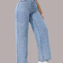 dollfashion Women Straight Fit High Rise Blue Jeans-picture-32