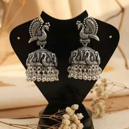 kaveeshree LONG SPIRAL JHUMKHI Sterling Silver Earring Set image 4