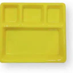 twink 4 Compartment yellow Square Plates For Serving Snacks Breakfast Sectioned Plate-picture-20
