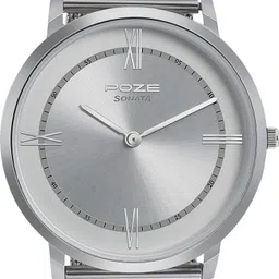 sonata Poze Silver Dail Silver Strap Analog Watch - For Men SP70006SM01 image 2