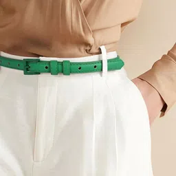 salty Women Casual, Formal, Party Green Artificial Leather Belt image 1