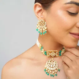 Beryachi Ira Panchi Kundan Choker Necklace with Earrings image 2