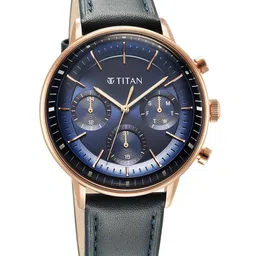 Titan Men Textured Dial & Leather Straps Analogue Multi Function Watch 90171WL01 image 4