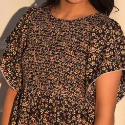 BAESD Floral Printed Crepe A-Line Midi Dress image 2