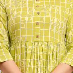 TRENDSWILL Ethnic Motifs Printed Gathered Midi Empire Dress image 2