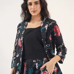 SANSKRUTIHOMES Floral Printed Pure Cotton Top With Trousers & Jacket image 3