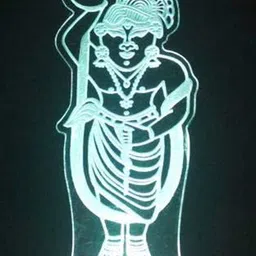 NMII White & Blue Printed Shreen Nath Ji Acrylic 3D Illusion Plug Night Lamp image 2