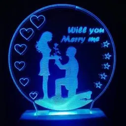 NMII Green & Blue 3D Illusion Night Table Lamp image 2