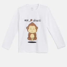 Wyld Sprog Boys White & Black Monkey Printed Cotton Night suit image 5