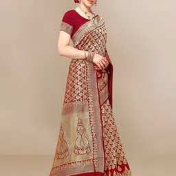 Sidhidata Woven Design Zari Banarasi Saree image 2