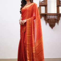 Anjaneya Sarees Floral Woven Design Zari Banarasi Saree image 2