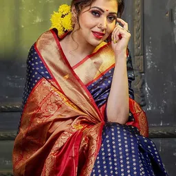 BerMondsey Ethnic Motifs Woven Design Zari Banarasi Saree image 2