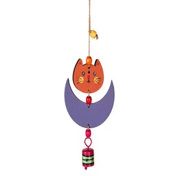 AAKRITI ART CREATIONS Orange & Lavender Kitty Wind Chime image 2