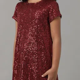 UNDER FOURTEEN ONLY Girls Embellished Sequined A-Line Dress image 5