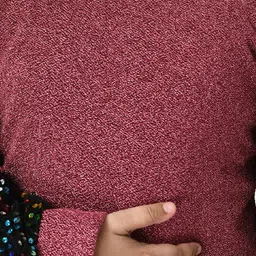 Bella Moda Girls Round Neck Embellished Satin A-Line Dress image 2