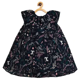 Creative Kids Navy Blue Floral Layered A-Line Dress image 5