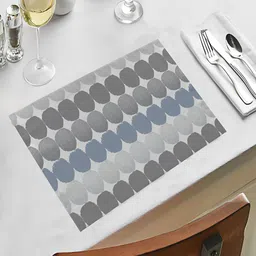 OASIS Grey & Blue 5 Pieces Printed Cotton Table Mats with Runner image 4