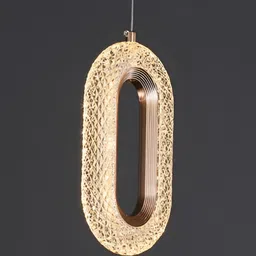 Whiteray Gold-Toned Textured Contemporary Abstract Shaped Ceiling Lamp image 4