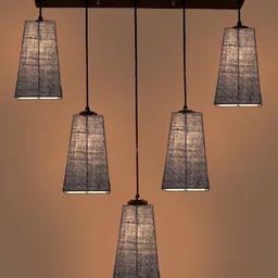 Devansh Blue 5 Pieces Quintuple Hanging Lamps image 4