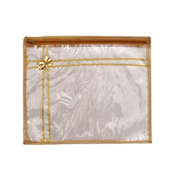 Kuber Industries Set Of 12 Gold-Coloured & Transparent Solid Single Packing Saree Cover Organizers image 2