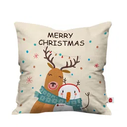 Indigifts Merry Christmas Printed Light Green Cushion with Filler image 5